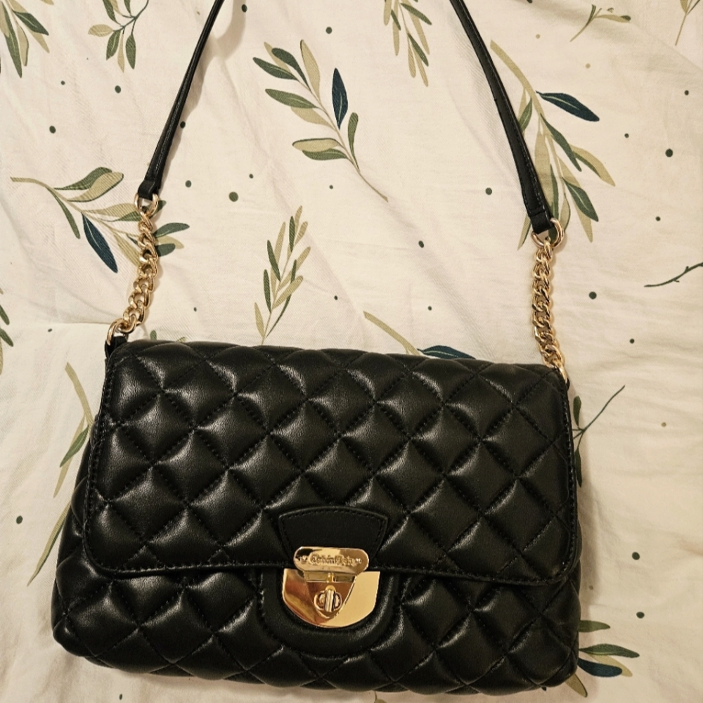 Calvin Klein Leather Black Quilted Purse